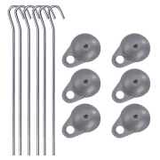 Lot de 6 attaches tapis + 6 piquets