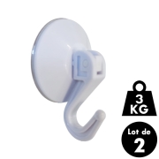 Lot de 2 crochets � ventouse 40mm