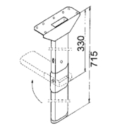 Pied de table pliant 33 x 71,5 cm