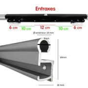 Rail de table de paroi 95 cm retaillable
