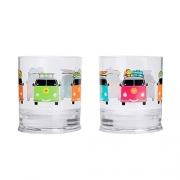 Lot de 2 verres bas 31 cl Camper Smiles