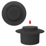Bouton de pare choc 13mm Noir
