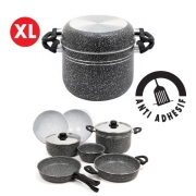 DESTOCKAGE Popote alu XL Stonerock 24 cm 8+1 pièces