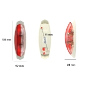 Feu gabarit latral droit HELLA bicolore 122X40x28mm