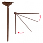 Pied de table repliable 71,5 cm Marron