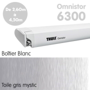 Store Thule Omnistor 6300 Blanc de 2m60  4,50m Toile Gris Mystic