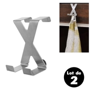 Crochet dessus de porte en X lot de 2