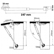 Compas de placard vrin 247 mm 60 N