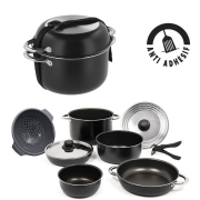 Popote alu XL Schwarz 22 cm 8+1 pi�ces