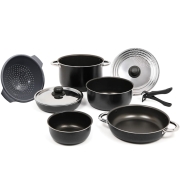 Popote alu XL Schwarz 22 cm 8+1 pi�ces