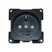 Prise 230V C-Line noire 16A encastrable