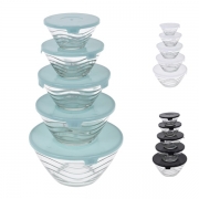 Lot de 5 Bols en verre avec couvercle