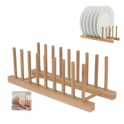 Support assiettes en bambou