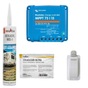 Kit pose panneau solaire + Rgulateur MPPT VICTRON 15A 220W