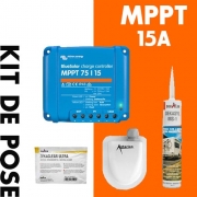 Kit pose panneau solaire + Rgulateur MPPT VICTRON 15A 220W