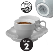 Lot de 2 tasses Espresso Mlamine Grey 10 cl anti-drapantes BRUNNER