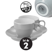 Lot de 2 tasses Espresso Mlamine Grey 10 cl anti-drapantes BRUNNER