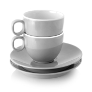 Lot de 2 tasses Espresso Mlamine Grey 10 cl anti-drapantes BRUNNER