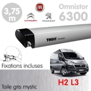 Pack Store Thule 6300 Gris anodis embouts noirs + fixations Ducato H2 aprs 2007