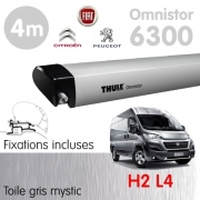 Pack Store + fixations Thule 6300 Gris anodis embouts noirs 4m Ducato aprs 2007 H2L4