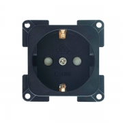 Prise 220V SCHUKO Noire 16A