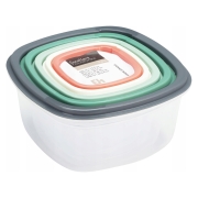 Set de 5 botes de conservation transparentes avec couvercles