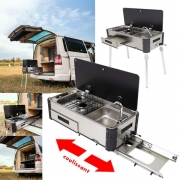 Cuisinire  gaz coulissante sur la largeur 2 feux et vier