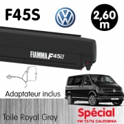 Store Fiamma F45S noir 2m60 Royal Grey pour VW T5/T6 California