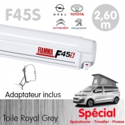 Store Fiamma F45S Blanc 2m60 Royal Grey pour CITROEN, PEUGEOT, OPEL et TOYOTA