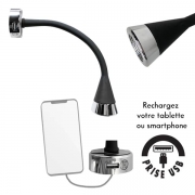 Réglette LED Encastrable 24x7mm Noire Camping-car Utilitaire 12V