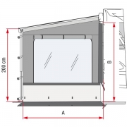 Paroi latrale Fiamma GAUCHE SIDE W PRO SHADE pour store F45 F65 et F80