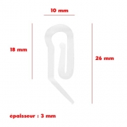 Agrafes plastiques blanches petit modle par 25