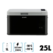 Glacire 25L  compression 12/24V et 230V MESTIC MCC-25 AC/DC