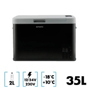 Glacire 35L  compression 12/24V et 230V MESTIC MCC-35 AC/DC