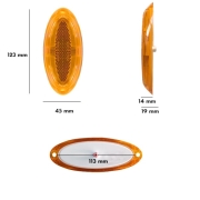 Feu gabarit latral  led orange 123X45x19mm