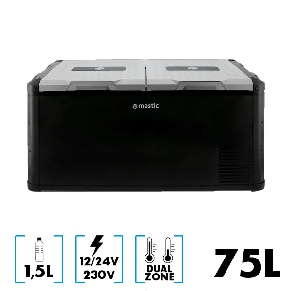 Glacire 75L  compression Dual Zone 12/24V et 230V MESTIC MCCP-75 AC/DC