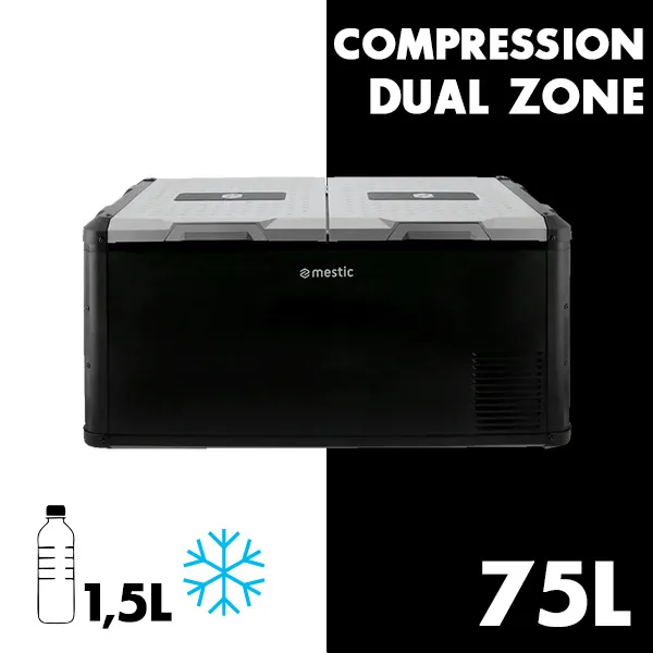 Glacire 75L  compression Dual Zone 12/24V et 230V MESTIC MCCP-75 AC/DC