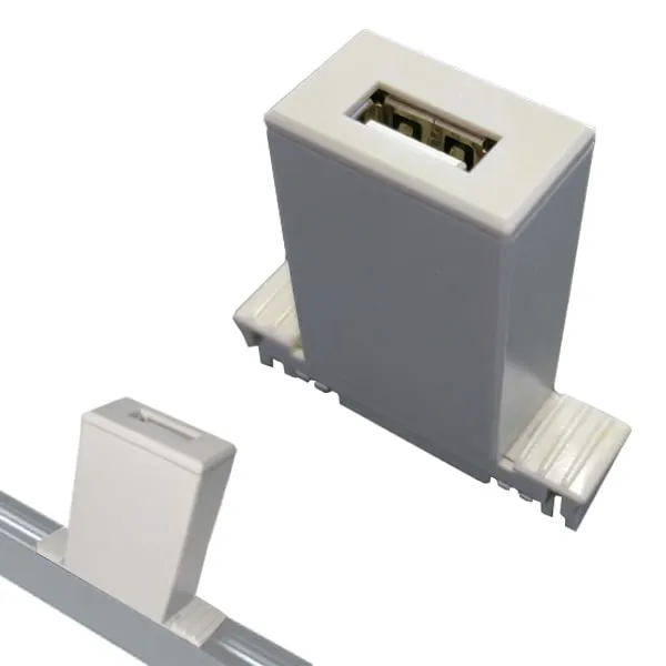 Adaptateur USB 2A pour Rail gris