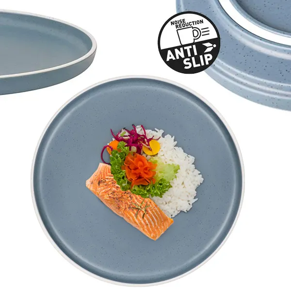 Assiette plate Mlamine 25cm DOLOMIT Bleue