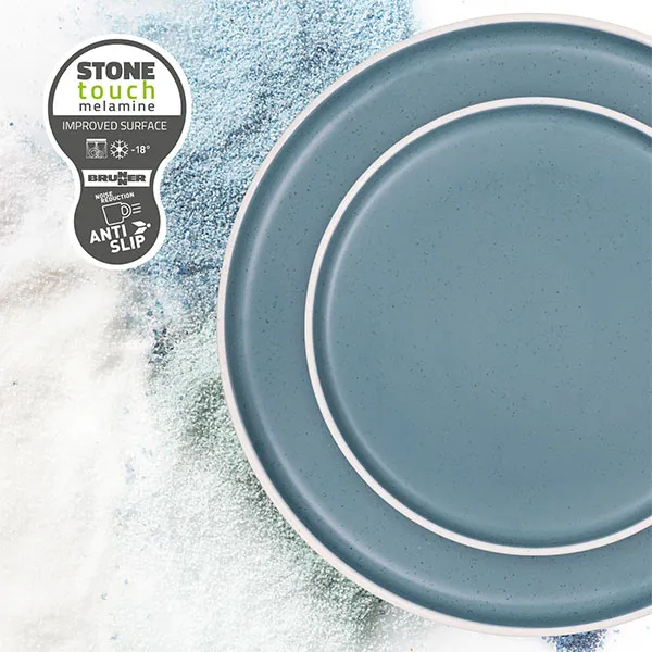 Assiette  dessert Melamine DOLOMIT Bleue anti-drapante