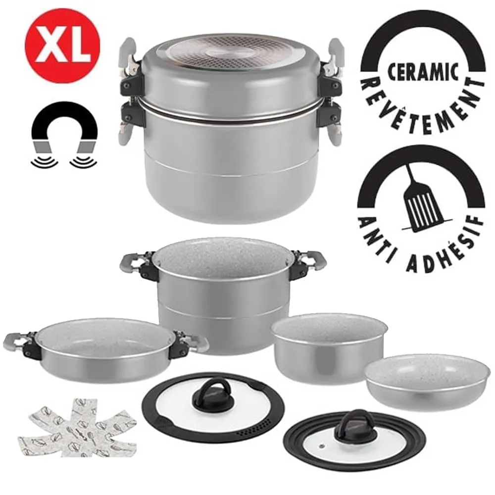 Popote alu Ceramic Fusion Magnetic 22cm 7+1