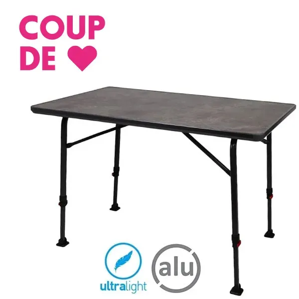 Table camping ultra lgre nid d'abeille Trigano 116x71cm 