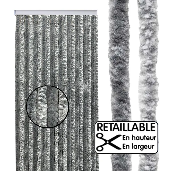 Rideau de porte 56 x 205 cm Gris