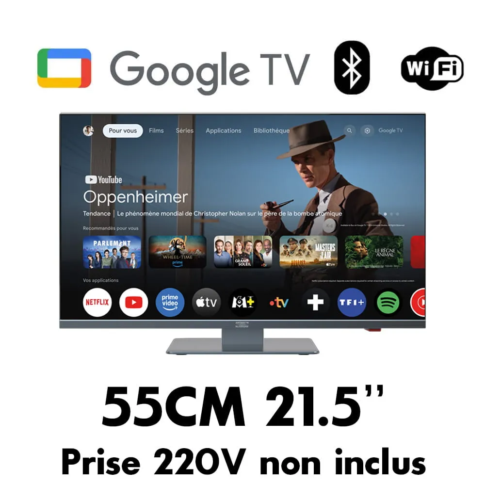 Smart TV LED FHD 55 cm 21,5 pouces Google TV 1er prix ANTARION
