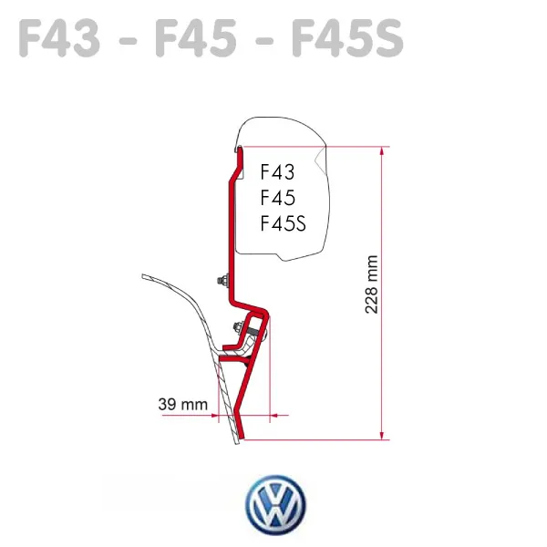 Adaptateur store Fiamma F43 F45 VW T3