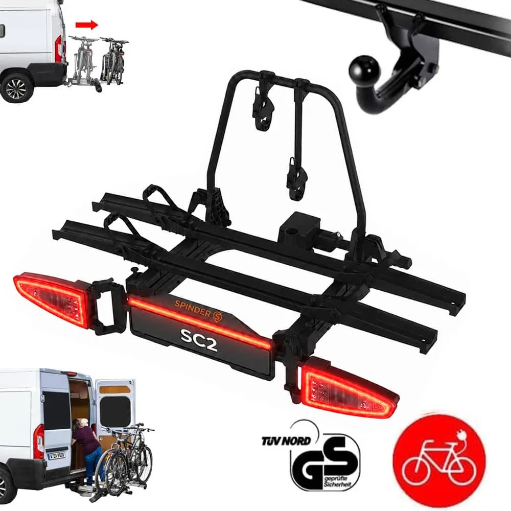 Porte-v�los coulissant sur attelage SPINDER SC2 noir