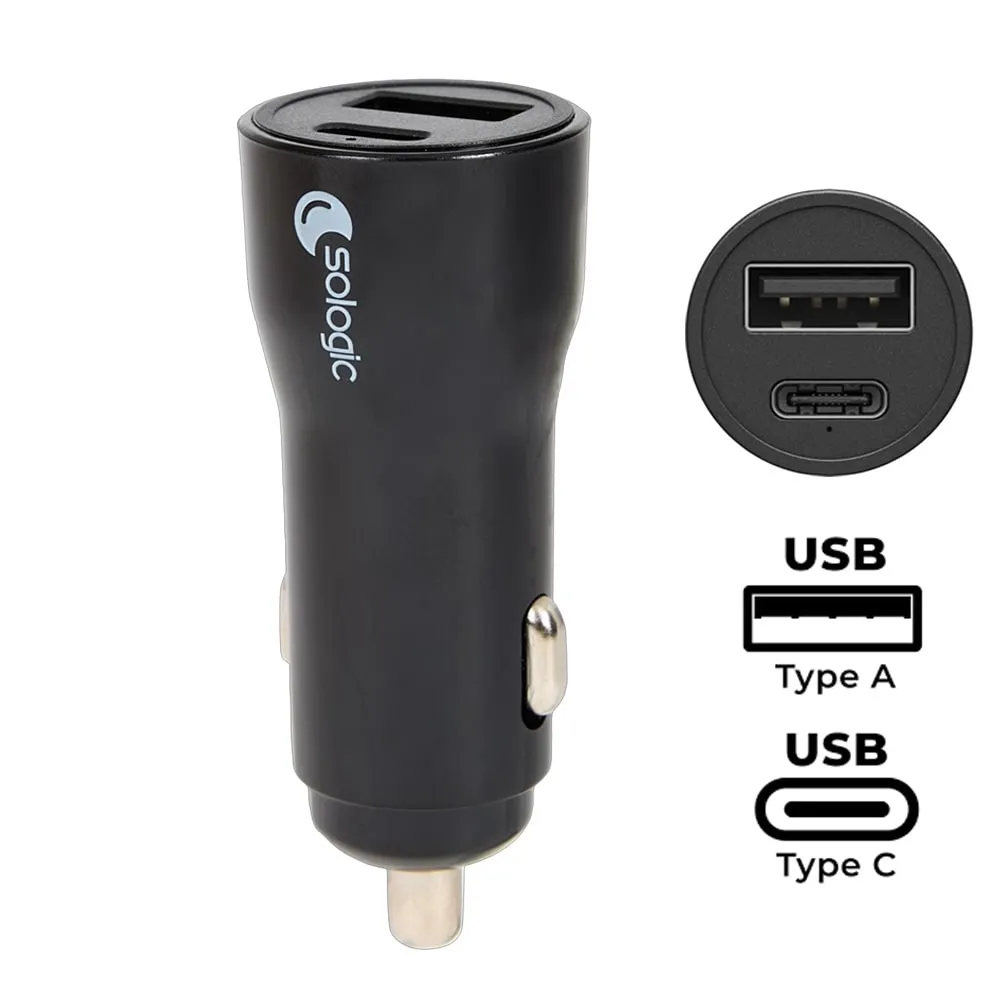 Prise allume-cigare USB-A USB-C 12W