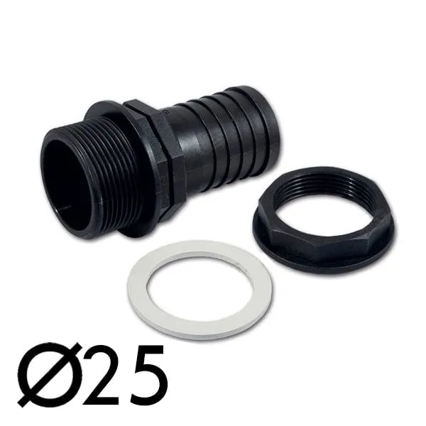 Raccord droit diamtre 25 mm filetage 3/4