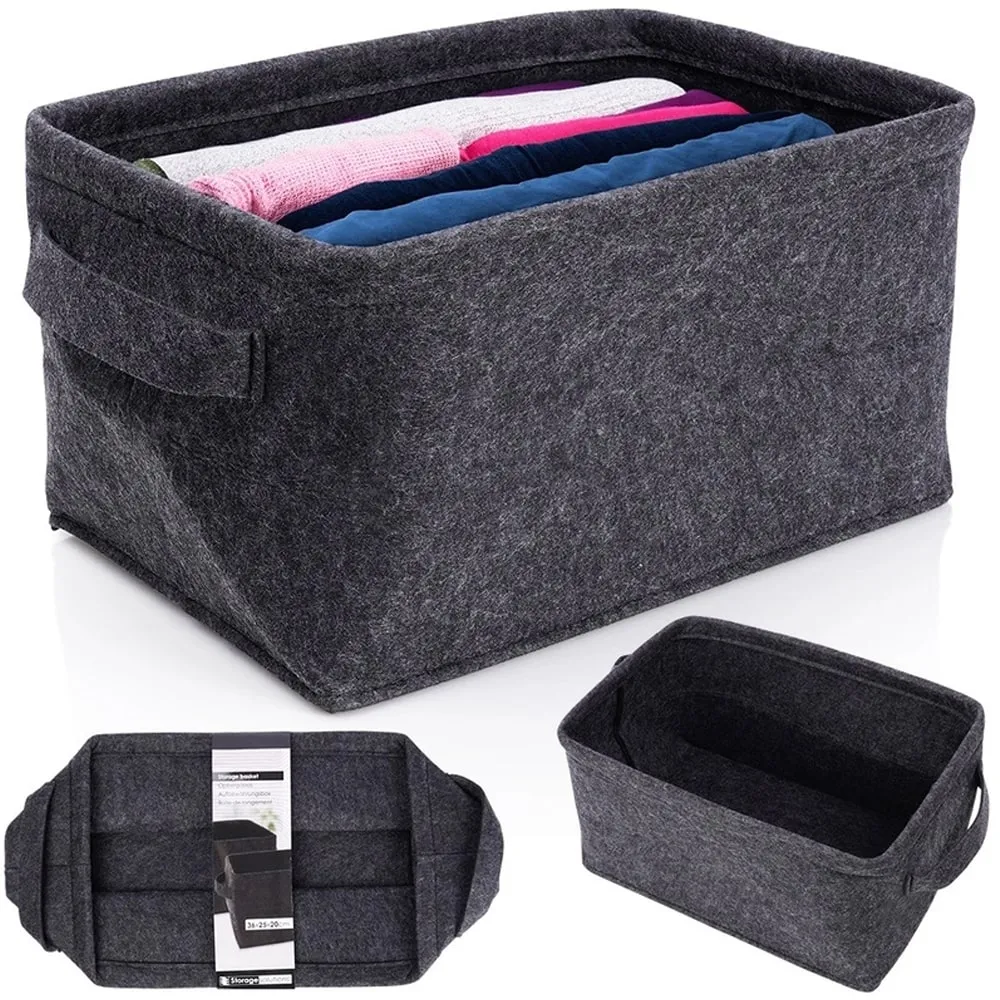 Panier de rangement pliable feutrine 36 x 25 x20 cm