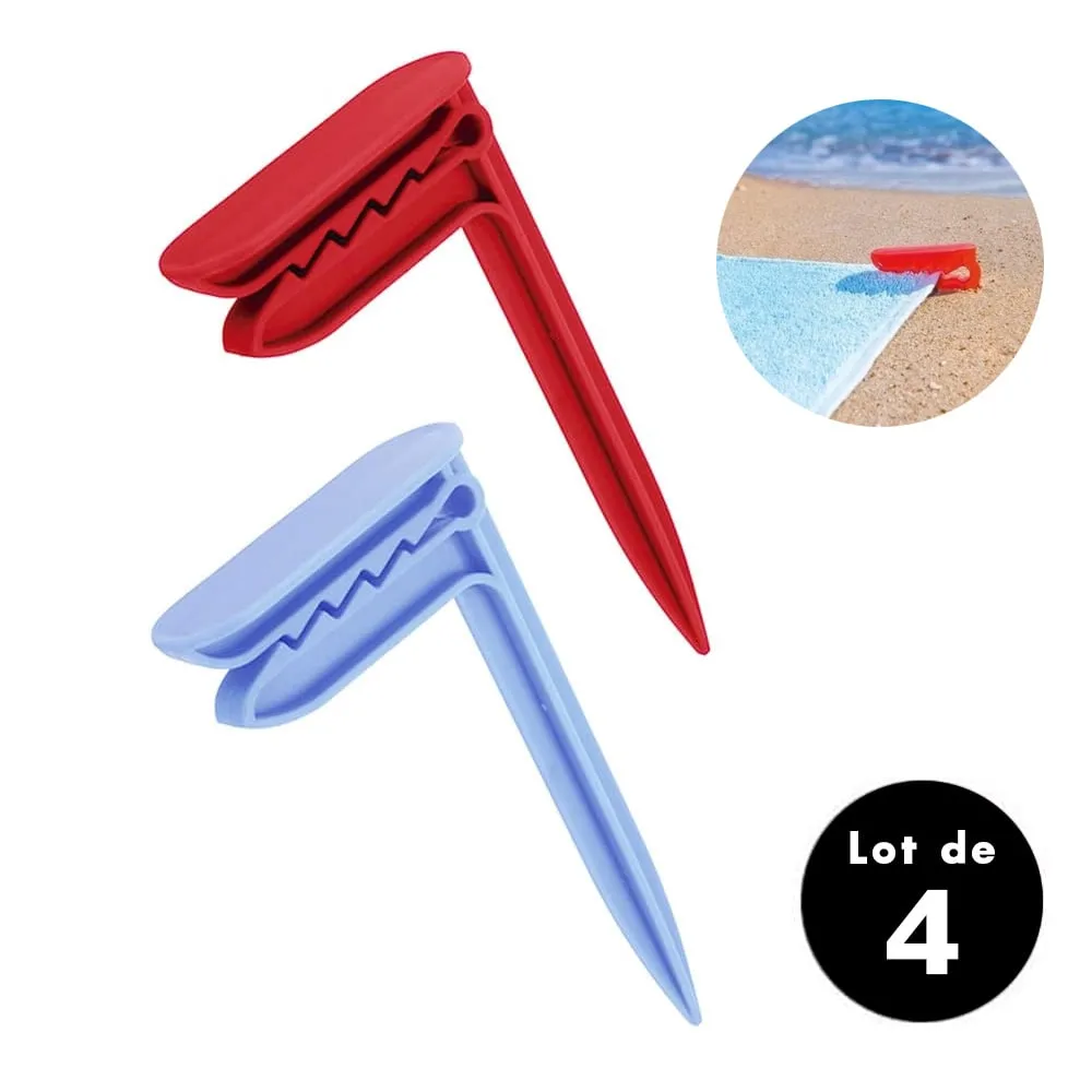 Lot de 4 pinces multi-usage pour serviettes ou plaids 